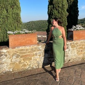 Camila Coelho Remi Midi Dress in Jade Green